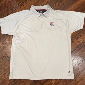 Gill US Sailing Men’s Short Sleeve Polo Embroidered Logo Sz XL SPF 50 Marine